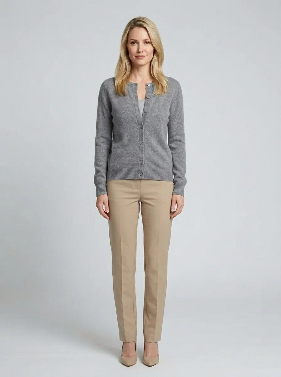 Cora | Women's Cardigan, Soft Knit Button-Front Winter Cardigan - Front [Lystr 6a877efb9a6f0463cfb6d805:front]