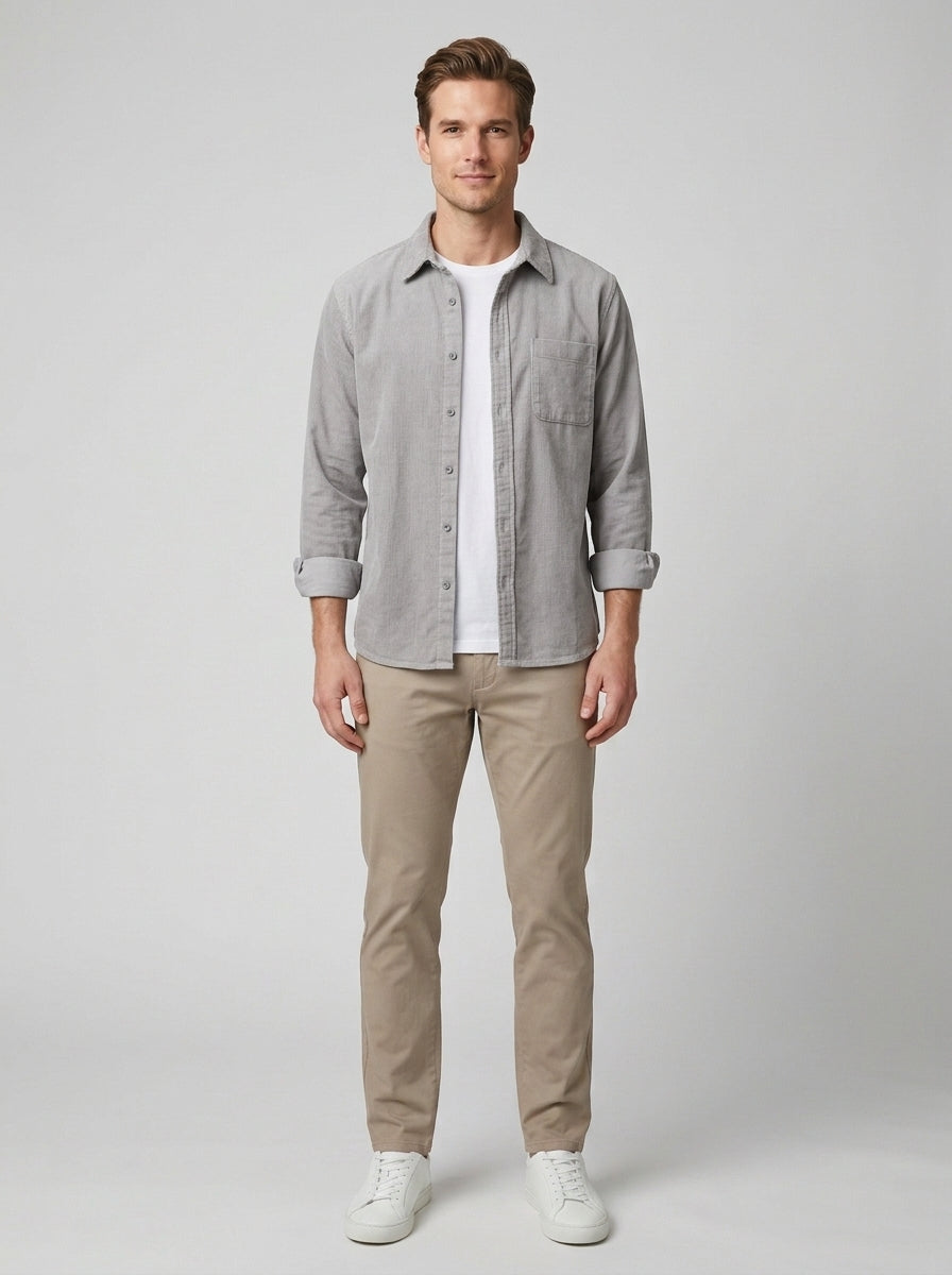 Fabian | Men's Corduroy Shirt, Classic Winter Shirt - Front [Lystr 6a745383ec197044ccb0dfaf:front]