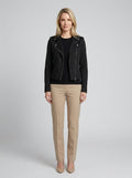 Robyn | Women's Leather Biker Jacket, Zip-Up Winter Jacket - Front [Lystr 6a7463bb5d32fba9c72a61bd:front]