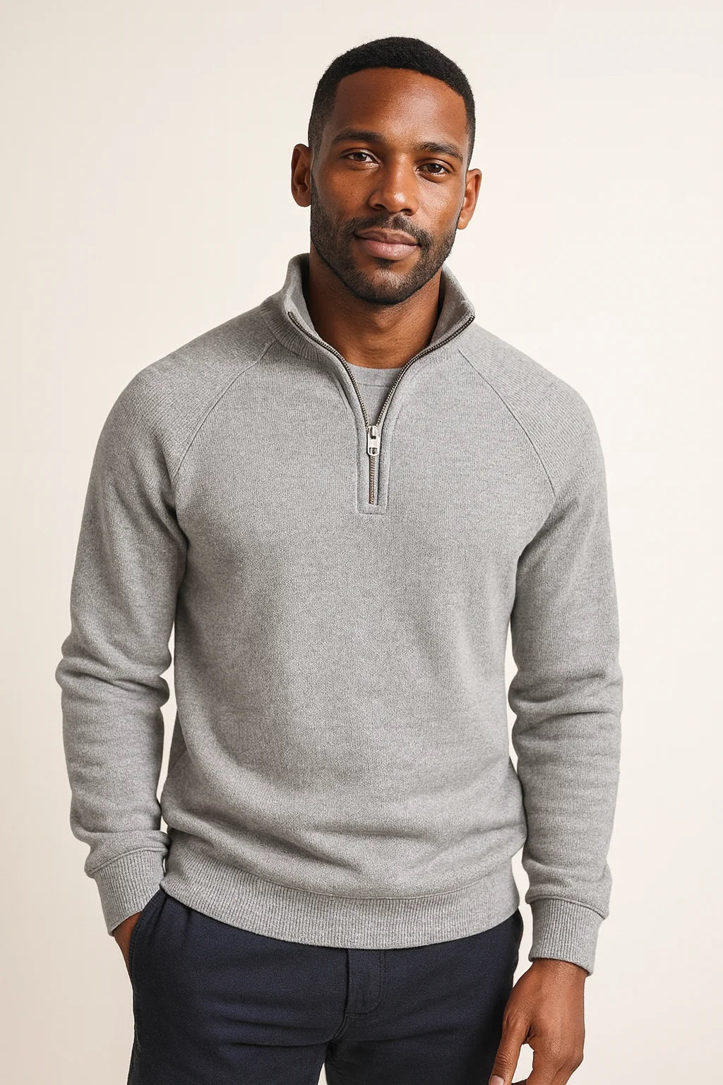 Owen | Men's Knit Quarter Zip Sweater Fleece Lined Layering Casual Winter