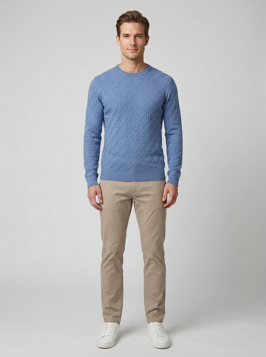 Maddox | Men's Cotton Sweater, Soft Winter Knit - Front [Lystr 6a8612c7346c7d0de359f745:front]