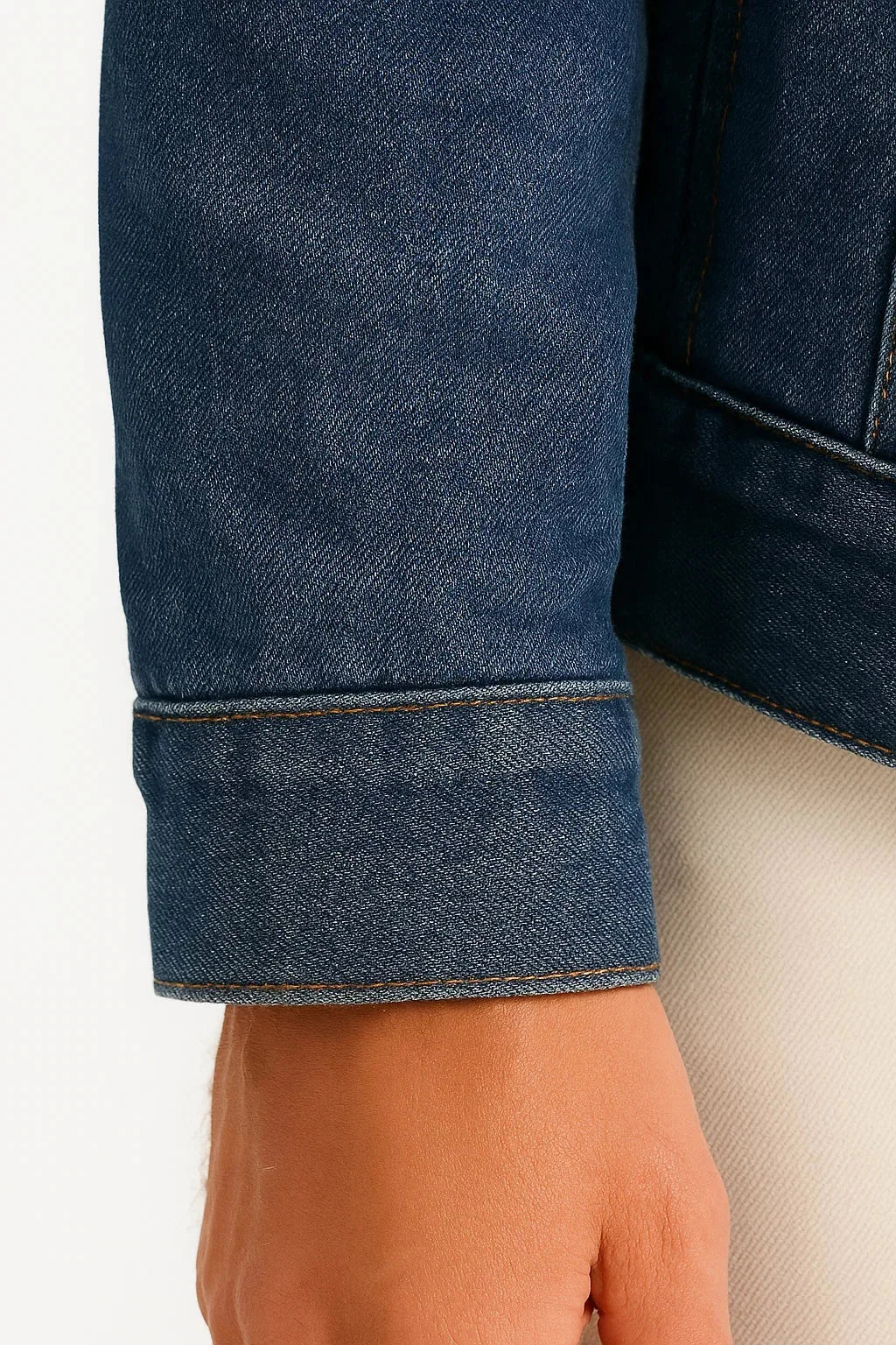 Ruben | Men's Fleece Lined Denim Jacket, Dark Blue Casual Winter