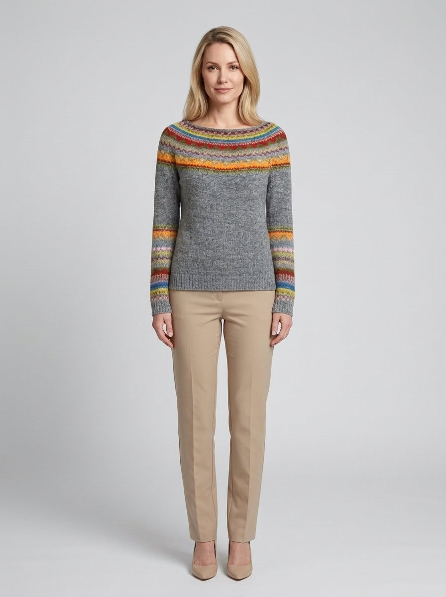 Linsy | Women's Elegant Sweater, Patterned Winter Knit - Front [Lystr 6a877fba9a6f0463cfb6d808:front]