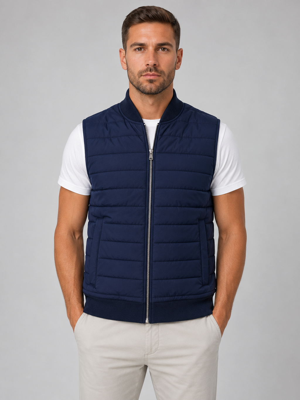 Theo | Men's Quilted Bodywarmer Gilet, Lightweight Winter Vest