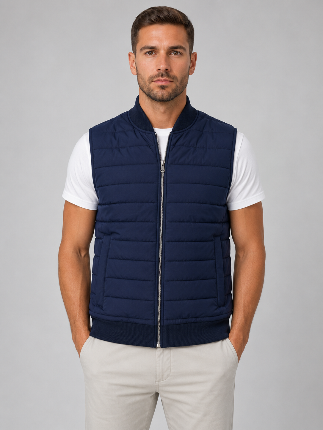 Theo | Men's Quilted Bodywarmer Gilet, Lightweight Winter Vest