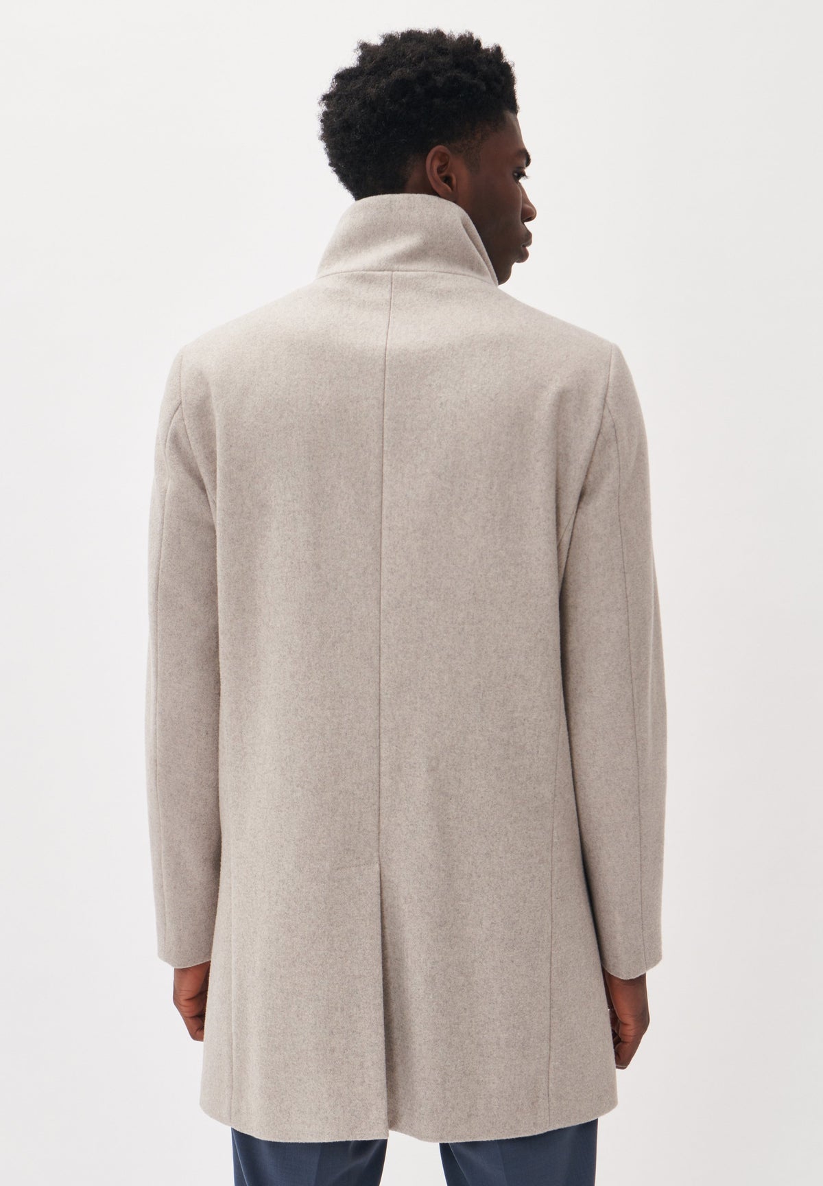 Oscar | Men's Short Wool Blend Coat, Taupe Classic Winter