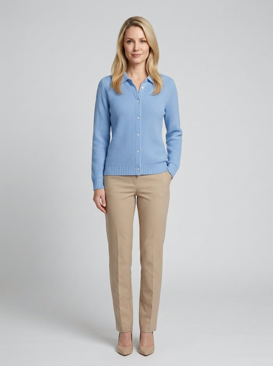 Harlow | Women's Cozy Knit Cardigan Button Front Longline Casual Winter - Front [Lystr 6a860cf2346c7d0de359f6f7:front]