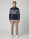 Kris | Men's Half-Zip Sweater, Fair Isle Winter Knit - Front [Lystr 6a74a0d7af5127687e025cee:front]