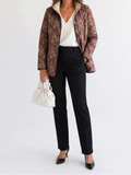 Corinne | Women's Quilted Jacket, Retro Floral Print Winter Jacket - Floral