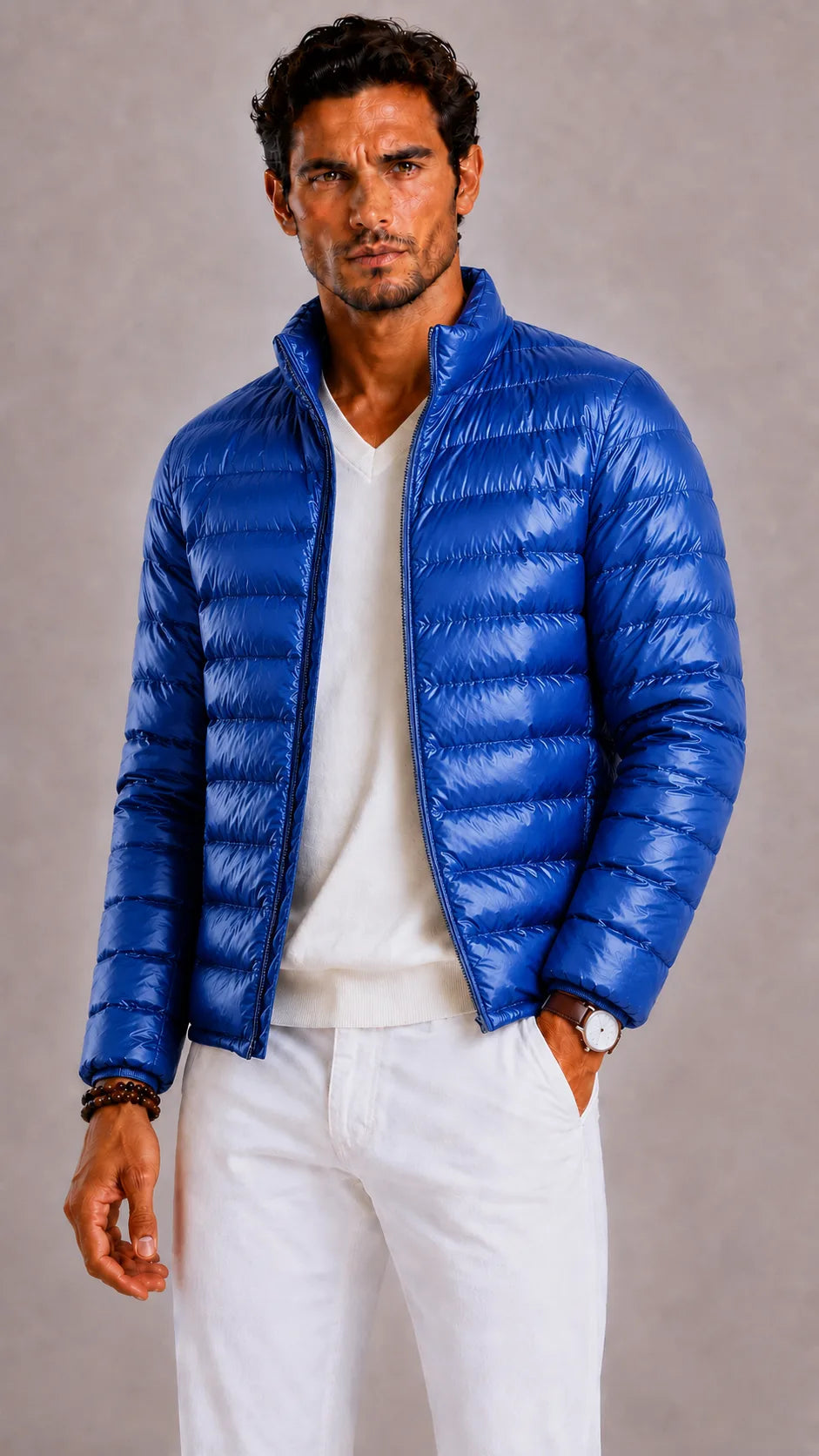 Dario | Men's Slim Fit Hooded Puffer Jacket, Wine Red Winter