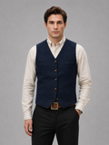 Dominic | Men's Tweed Waistcoat, Smart Casual Vest - Brown Tweed