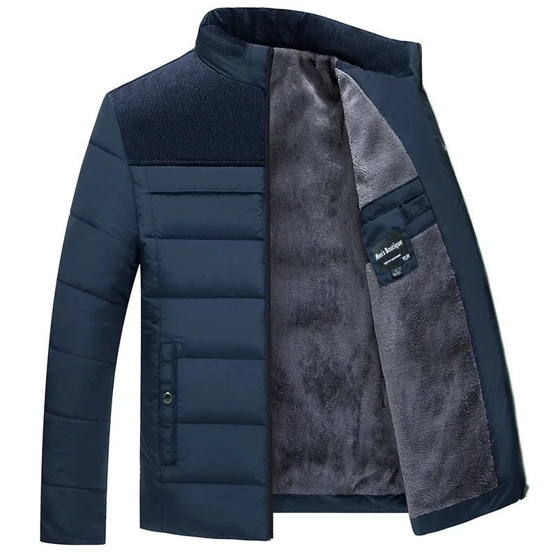 Casper | Men's Fleece Lined Padded Winter Coat, Contrast Panel