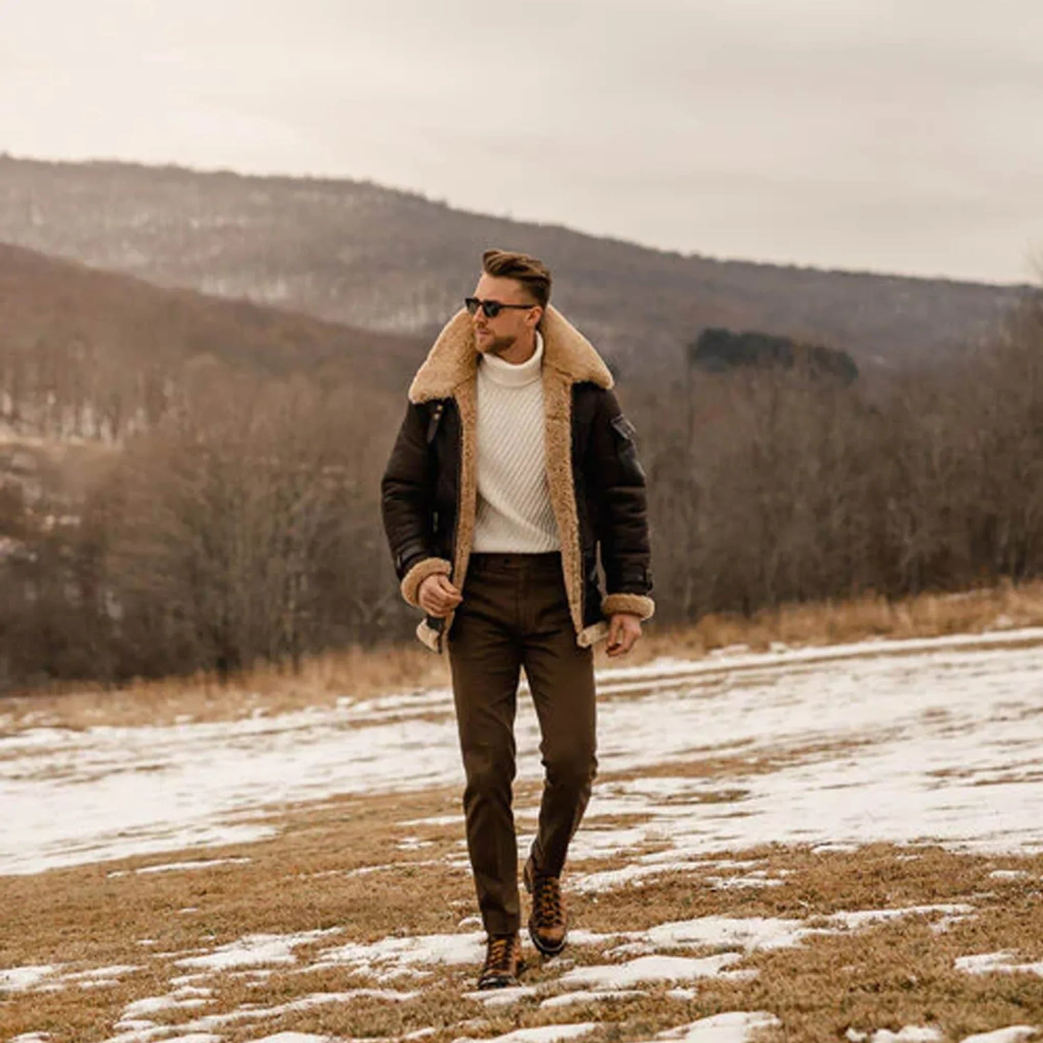 Harold | Men's Leather Jacket, Fur-Lined Winter Jacket