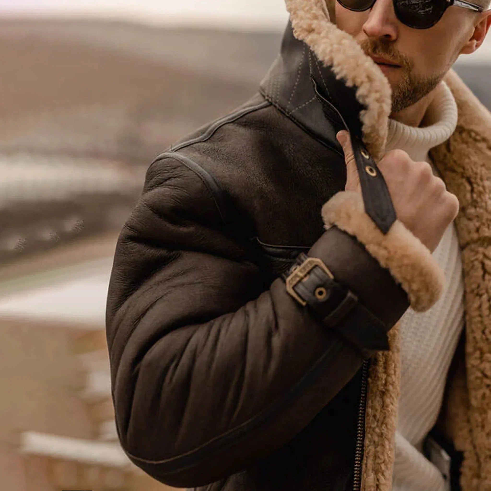 Harold | Men's Leather Jacket, Fur-Lined Winter Jacket