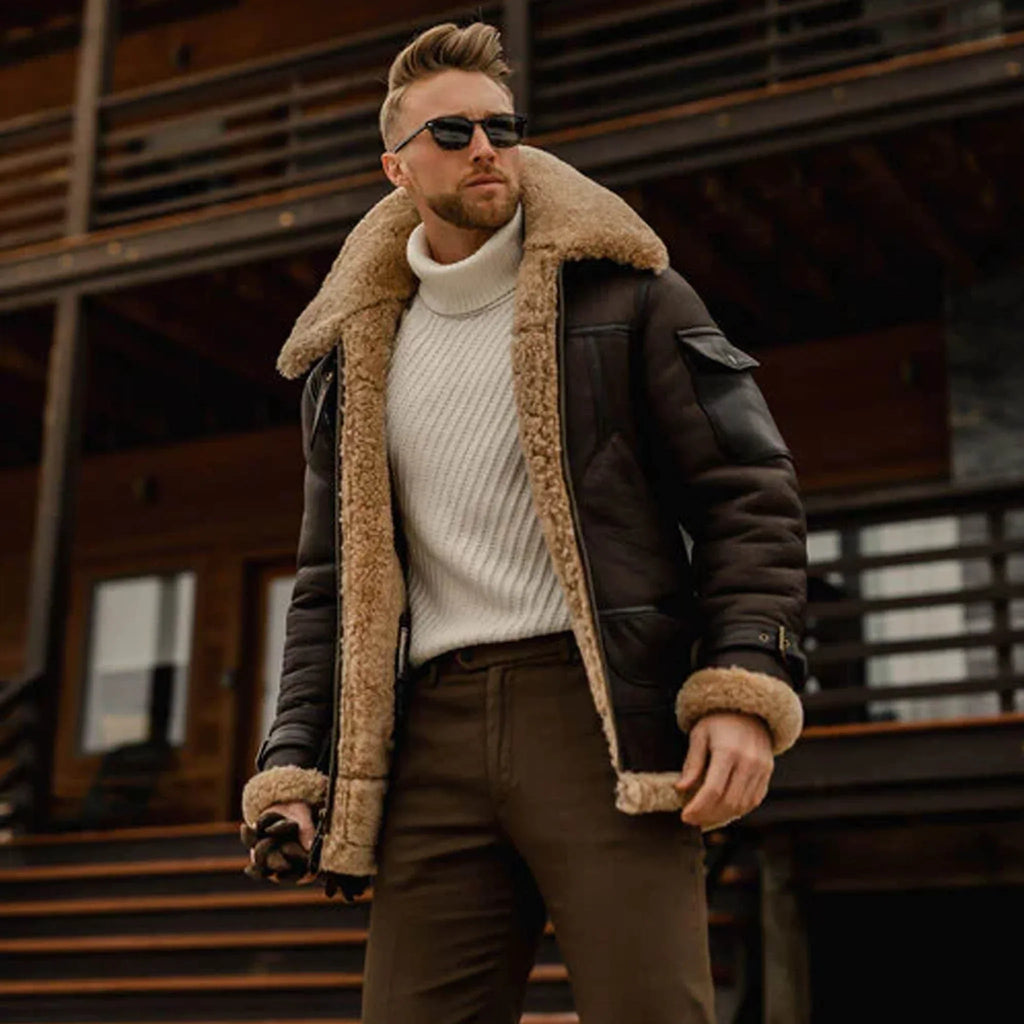 Harold | Men's Leather Jacket, Fur-Lined Winter Jacket