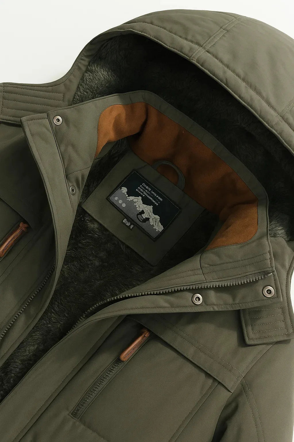 Kasper | Men's Hooded Insulated Puffer Jacket, Army Green Winter