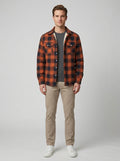 Derrick | Men's Shirt Jacket, Sherpa Lined Plaid Winter Jacket - Front [Lystr 6a74a0f1abc9e1fc8a8ad570:front]