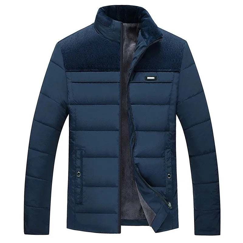 Casper | Men's Fleece Lined Padded Winter Coat, Contrast Panel