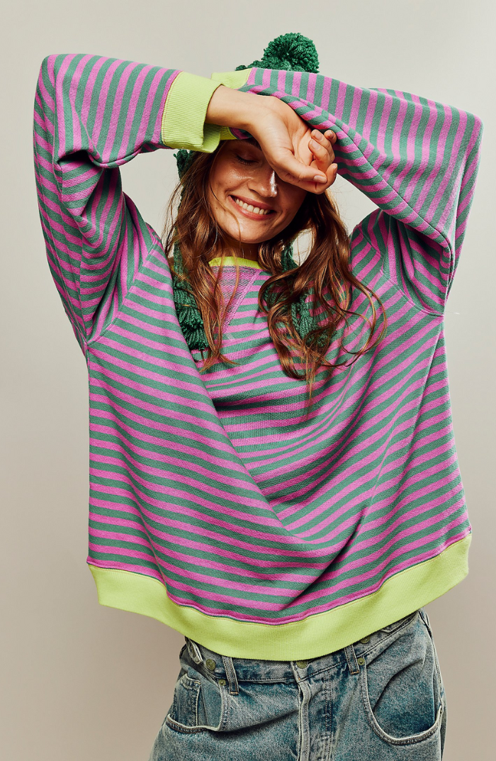 Amelia | Women's Oversized Striped Pullover Relaxed Casual Autumn Winter