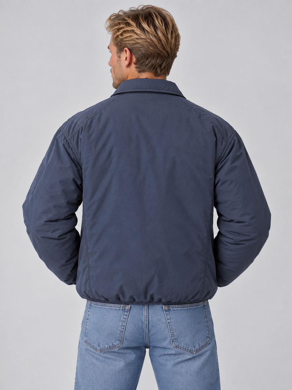 Anton | Men's Padded Full Zip Jacket Collared Lightweight Bomber