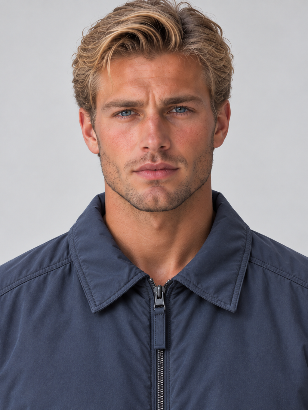 Anton | Men's Padded Full Zip Jacket Collared Lightweight Bomber