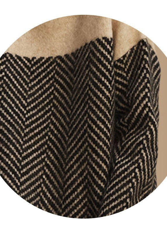 Aurelie | Women's Turtleneck Sweater, Patchwork Knit Winter Pullover