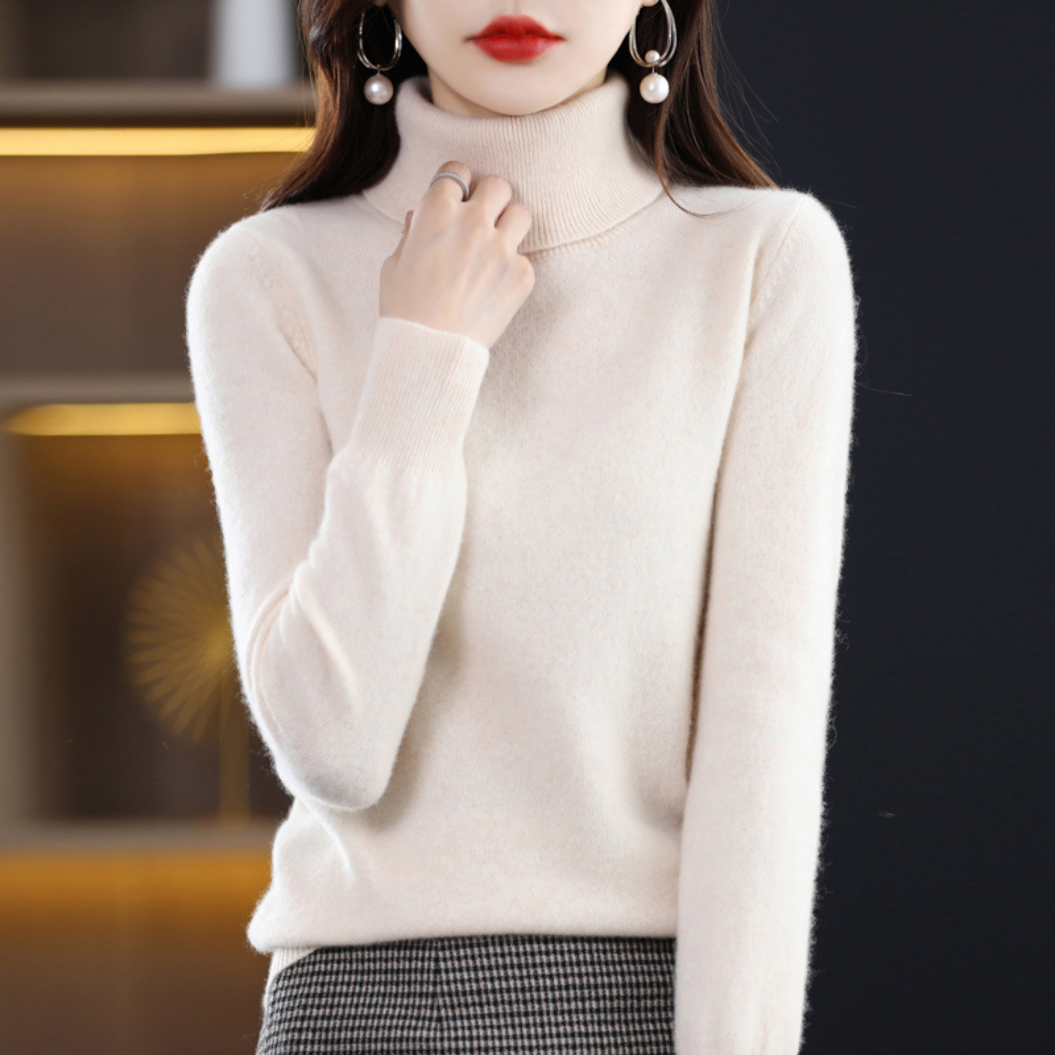 Emmie | Women's Turtleneck Sweater, Soft Cashmere Winter Knit