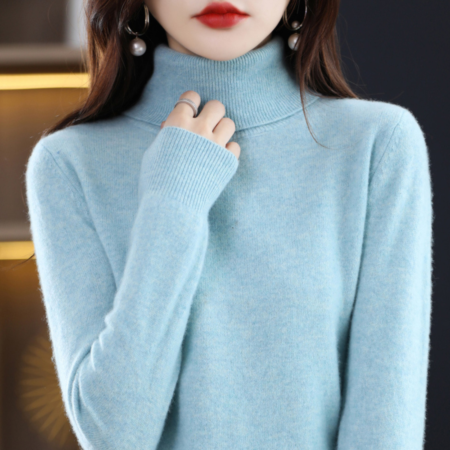 Emmie | Women's Turtleneck Sweater, Soft Cashmere Winter Knit
