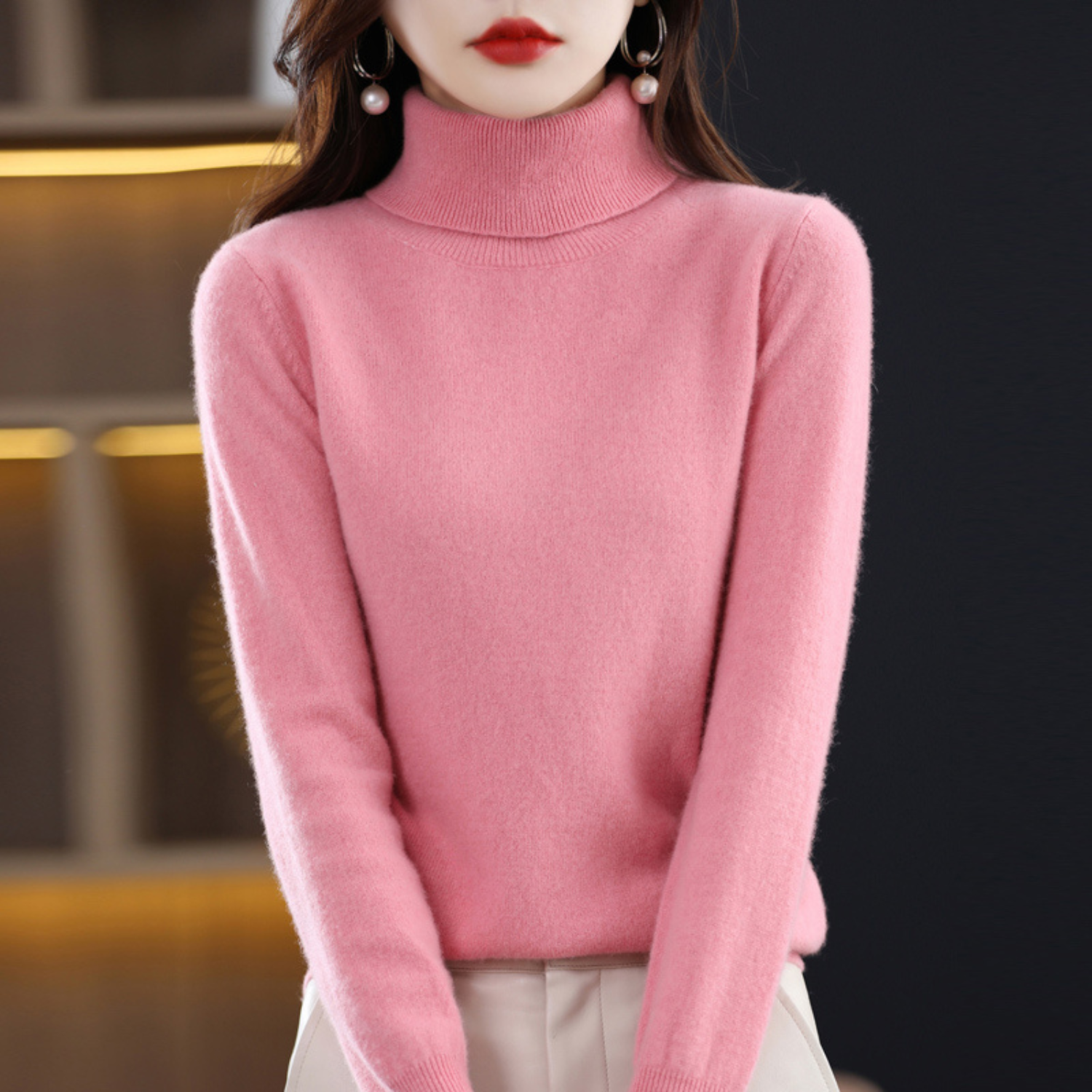 Emmie | Women's Turtleneck Sweater, Soft Cashmere Winter Knit