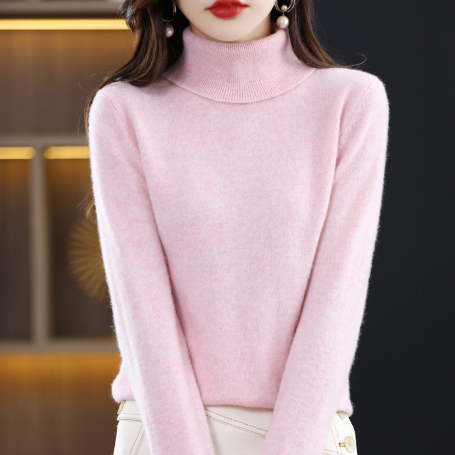Emmie | Women's Turtleneck Sweater, Soft Cashmere Winter Knit