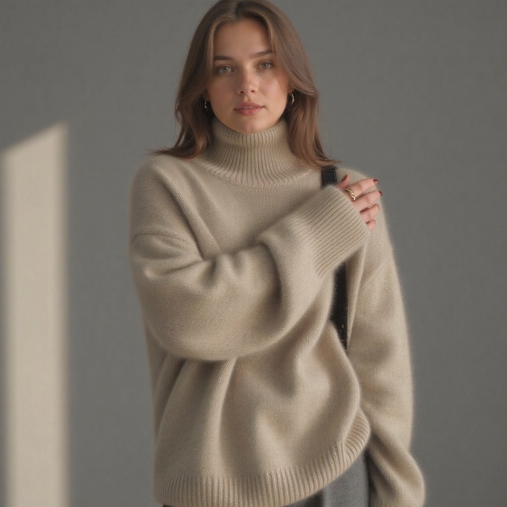 Sydney | Women's Turtleneck Sweater, Oversized Cashmere Winter Knit