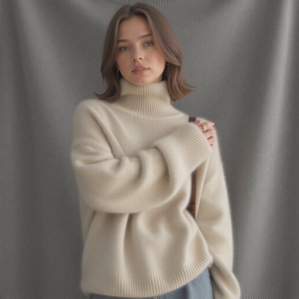 Sydney | Women's Turtleneck Sweater, Oversized Cashmere Winter Knit