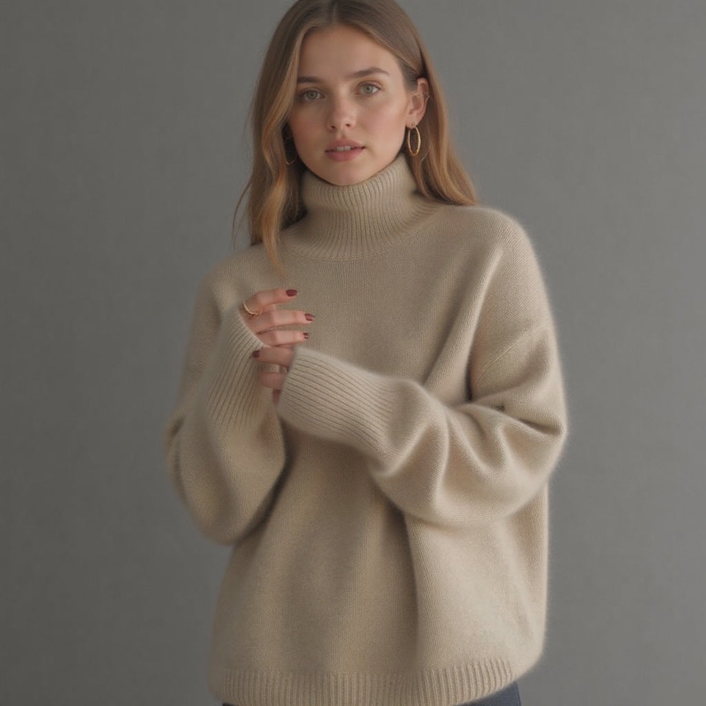 Sydney | Women's Turtleneck Sweater, Oversized Cashmere Winter Knit