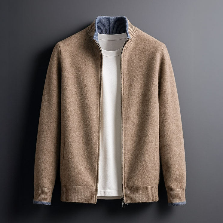 Bordeaux | Men's Half-Zip Sweater, Merino Wool Winter Knit