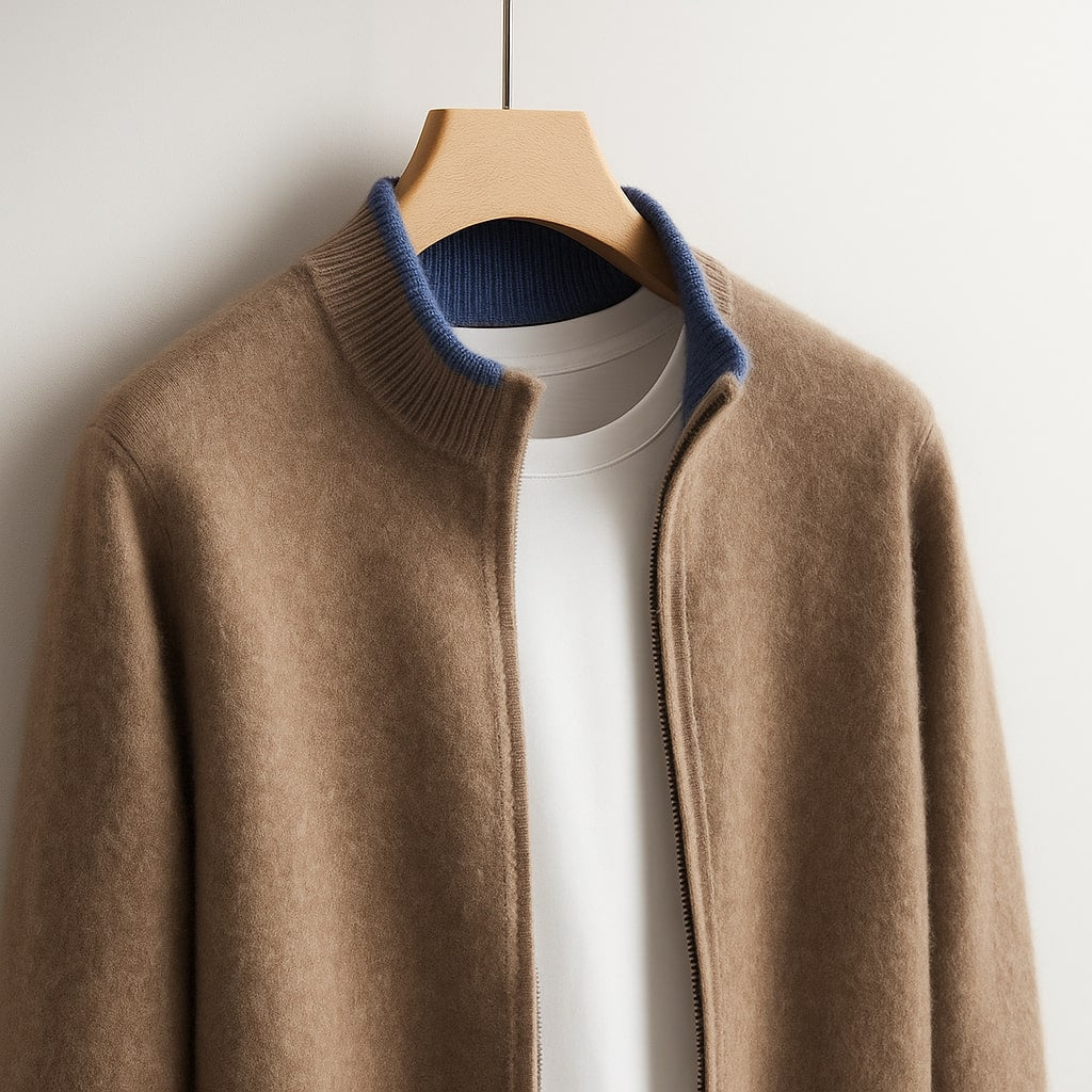 Bordeaux | Men's Half-Zip Sweater, Merino Wool Winter Knit