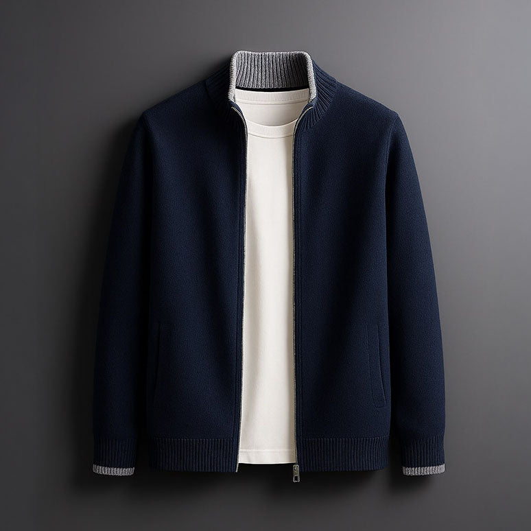 Bordeaux | Men's Half-Zip Sweater, Merino Wool Winter Knit