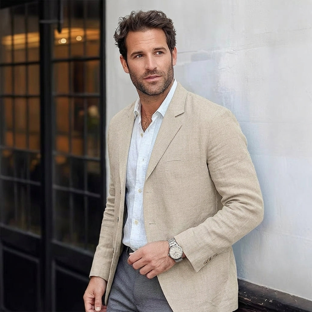 Verona | Men's Tailored Blazer, Linen Blend