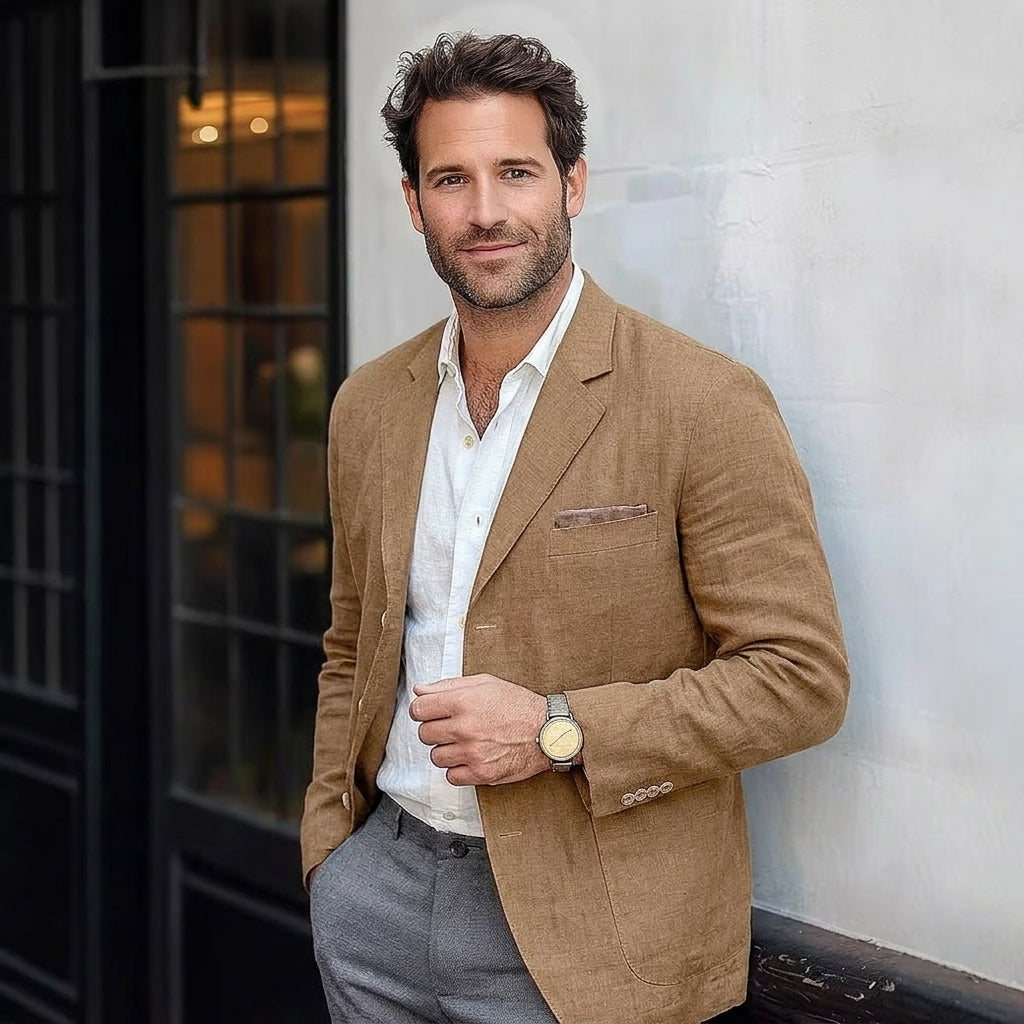 Verona | Men's Tailored Blazer, Linen Blend