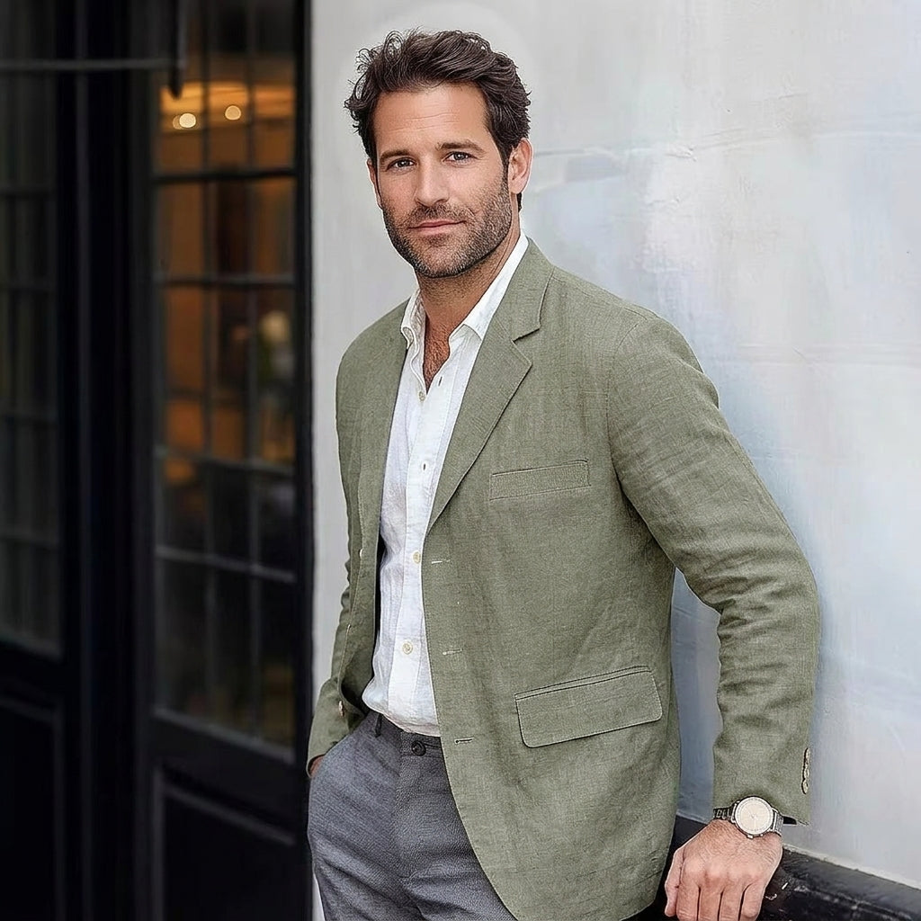 Verona | Men's Tailored Blazer, Linen Blend