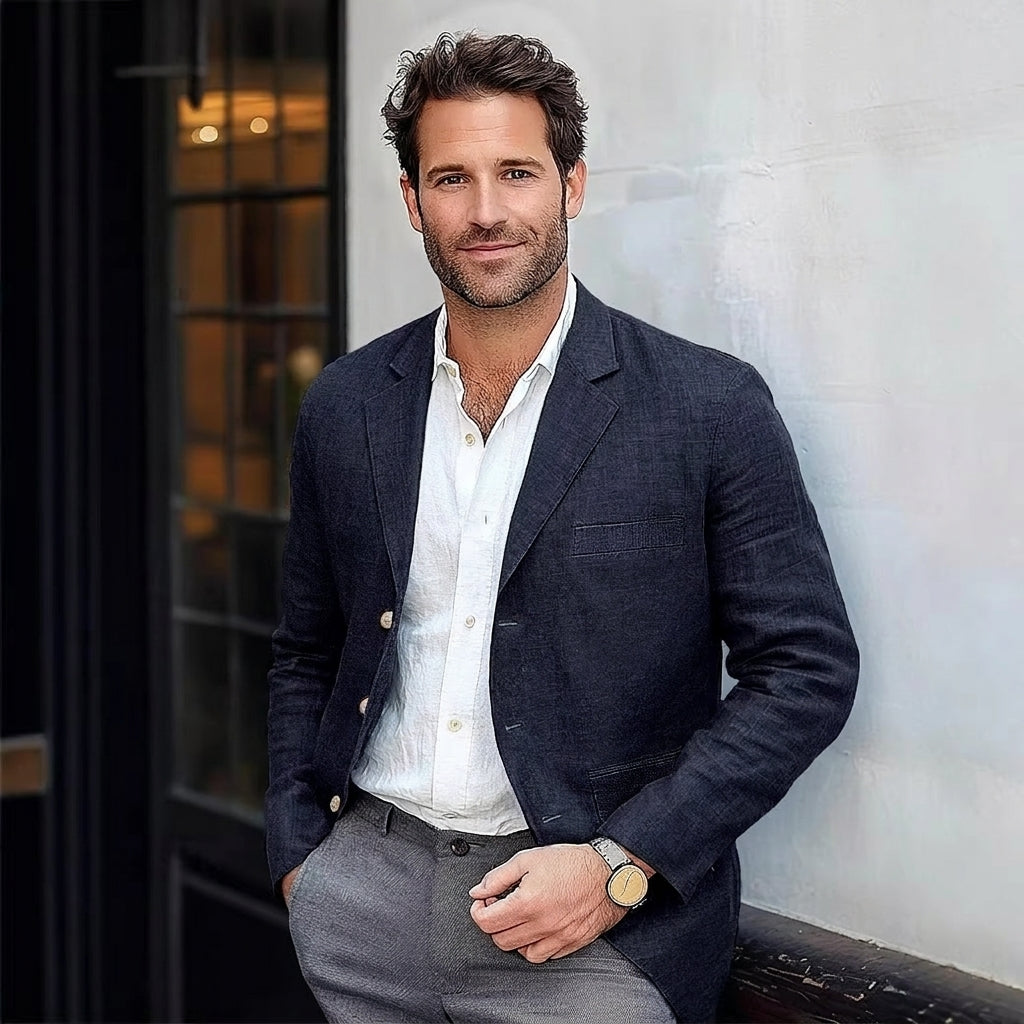 Verona | Men's Tailored Blazer, Linen Blend