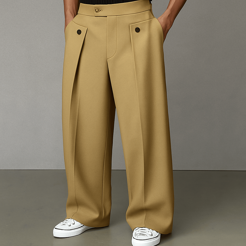 Preston | Men's Wide-Leg Pants, Relaxed Wool Blend Winter