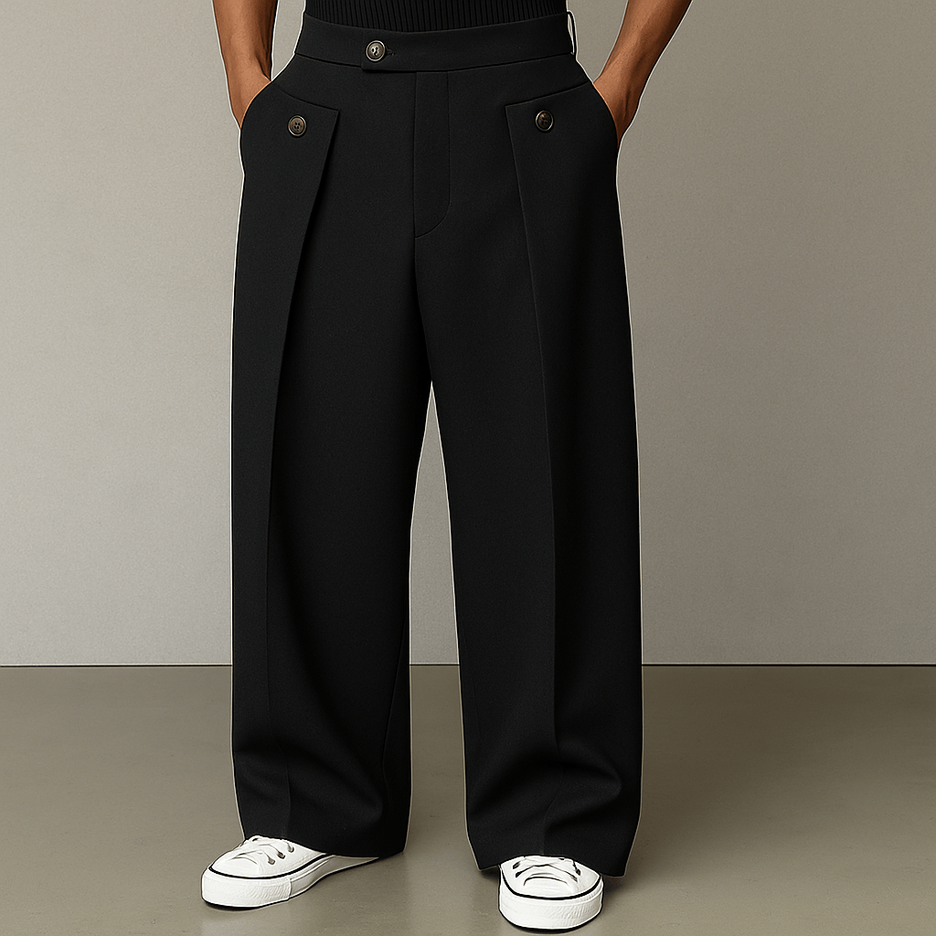 Preston | Men's Wide-Leg Pants, Relaxed Wool Blend Winter
