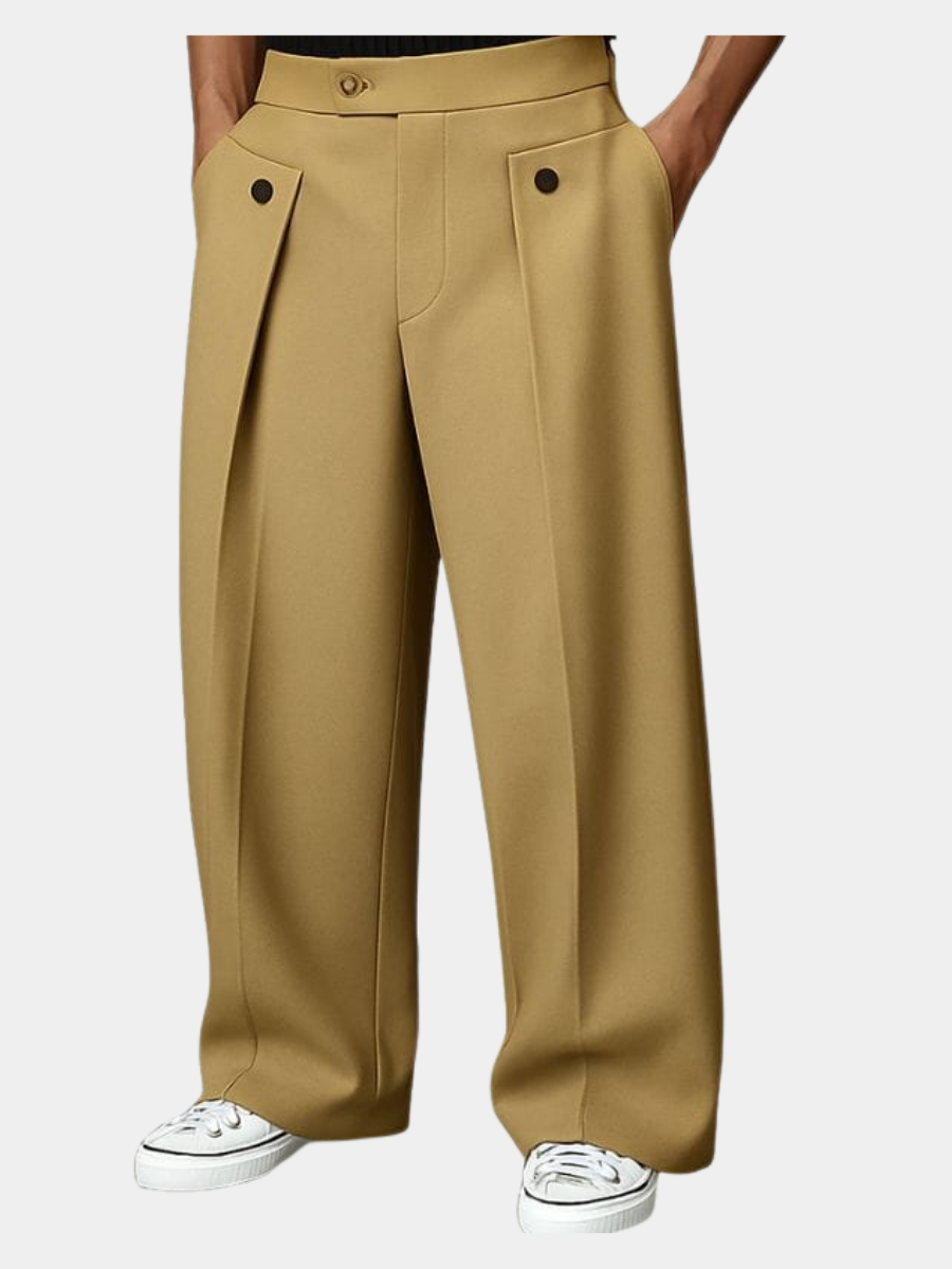 Preston | Men's Wide-Leg Pants, Relaxed Wool Blend Winter