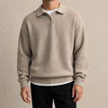 Hartley | Men's Button Half-Zip Sweater, Wool Blend Winter Knit