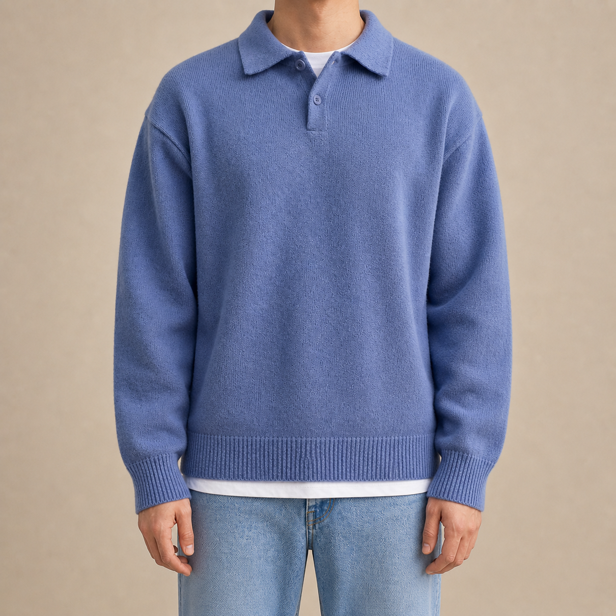 Hartley | Men's Button Half-Zip Sweater, Wool Blend Winter Knit