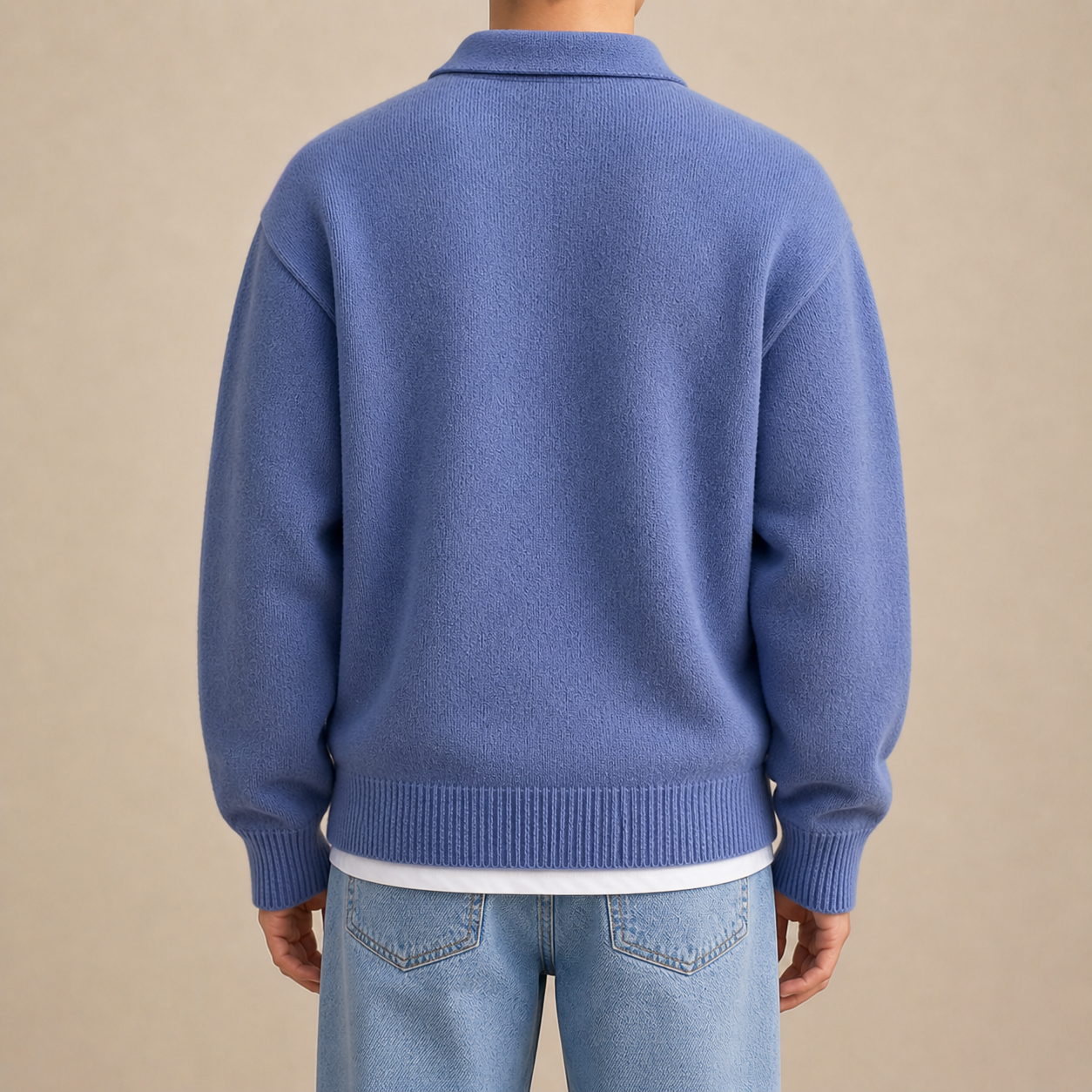 Hartley | Men's Button Half-Zip Sweater, Wool Blend Winter Knit
