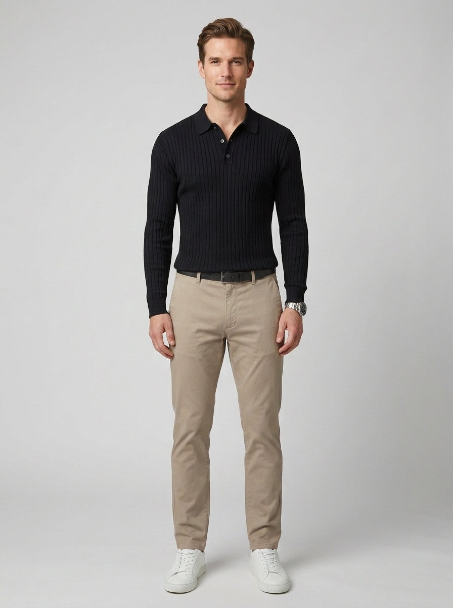Martin | Men's Old Money Polo, Classic Winter Knit - Front [Lystr 6a74a1eee8a967ee8e7acc1b:front]
