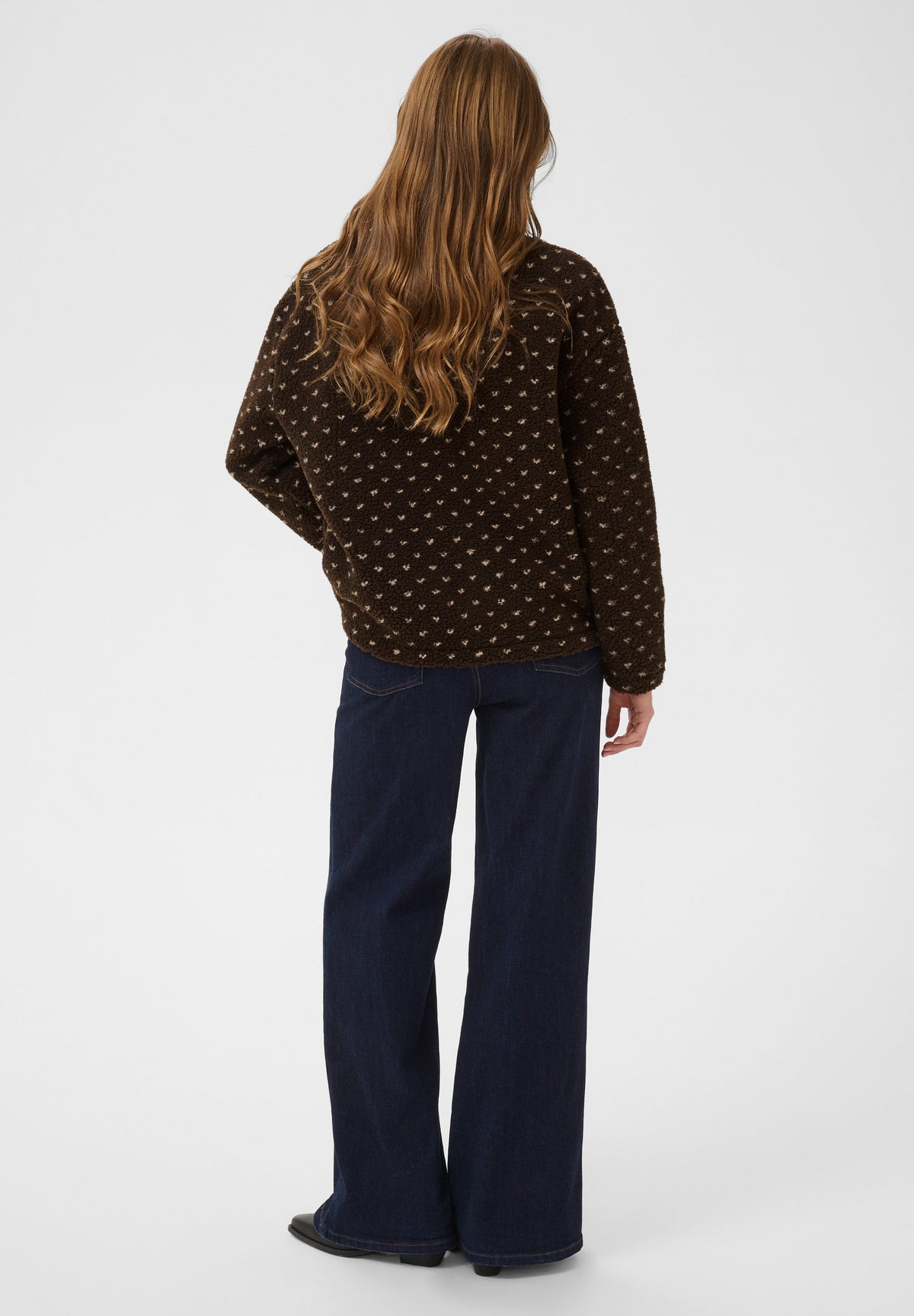 Beatrix | Women's Polka Dot Fleece Jacket High Neck Autumn Winter