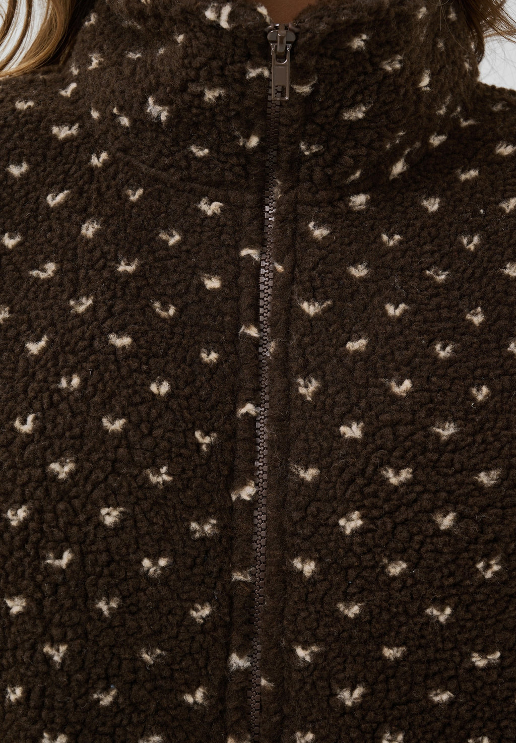 Beatrix | Women's Polka Dot Fleece Jacket High Neck Autumn Winter