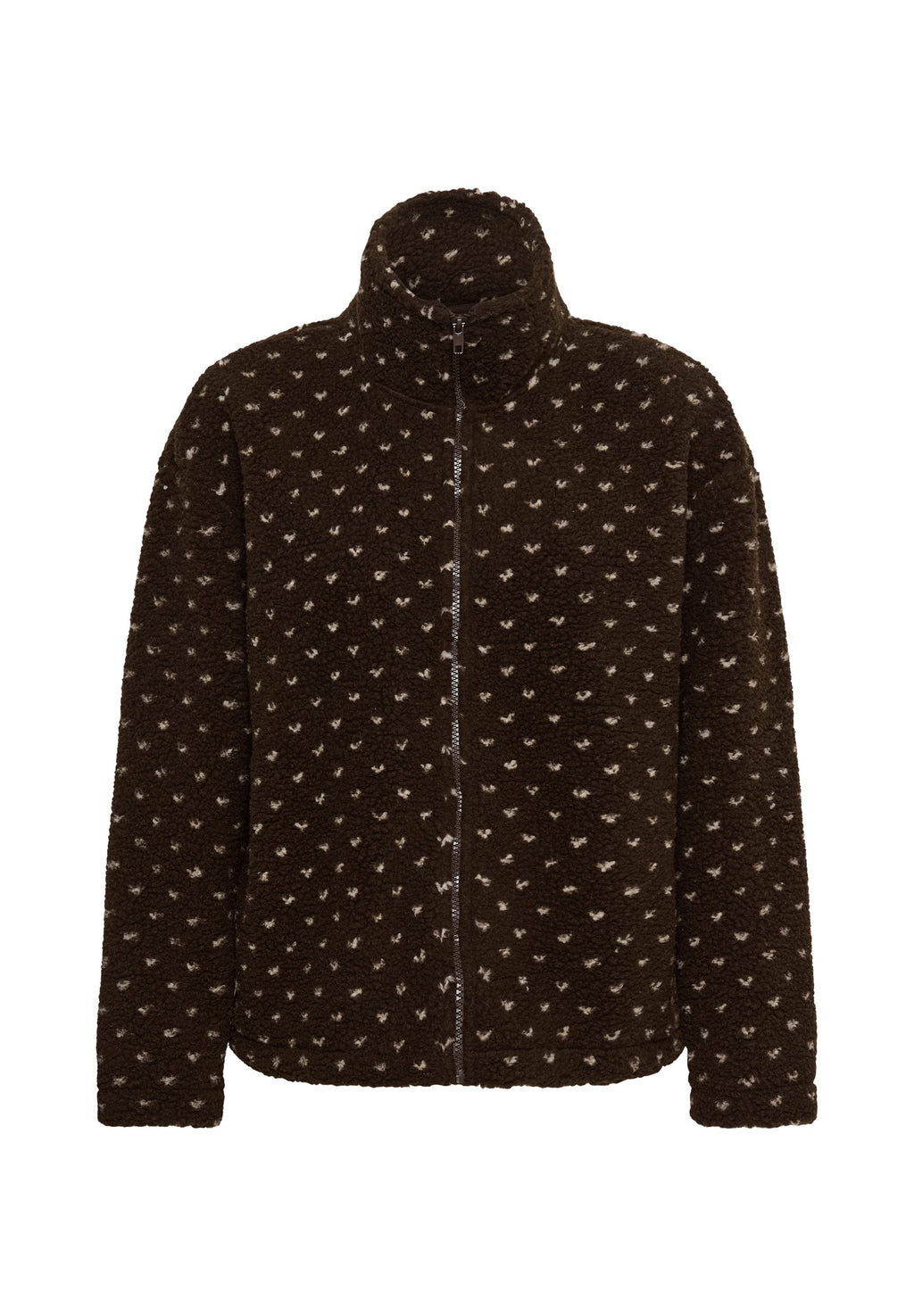 Beatrix | Women's Polka Dot Fleece Jacket High Neck Autumn Winter